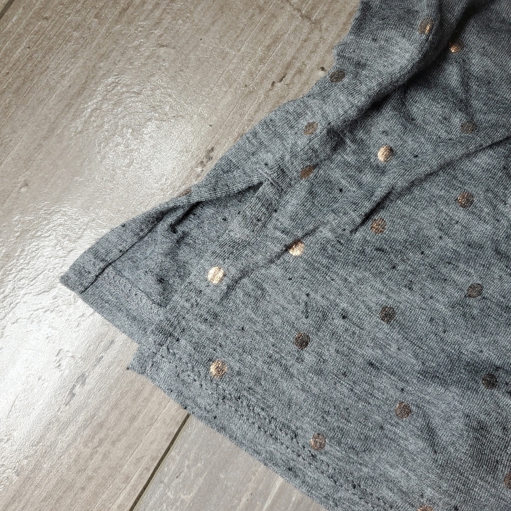 NWT LOFT Gray and Rose Gold Polka Dots 3/4 Sleeve Tee Women's Size Small - Picture 7 of 17